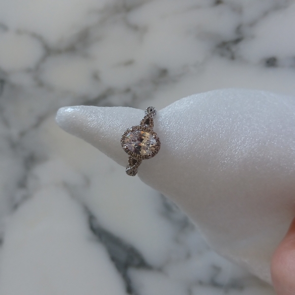 Engagement Ring Sterling Silver Cubic Zirconia Size 7 - Picture 11 of 16